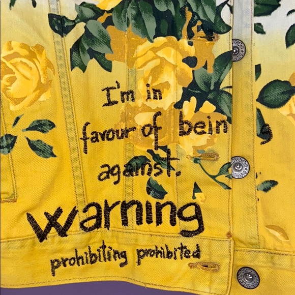 Denim Jacket Yellow Ombré Flowers Desigual - Picture 3 of 6